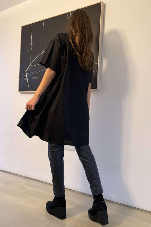 Oscar Raffie Origami Tunic Black 